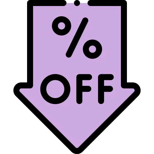 image to arrow in sud direction with % and OFF significant discount