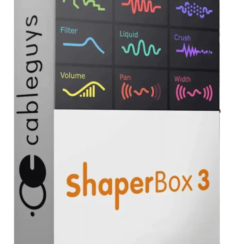 image to shaperbox 3 software box with plugin image and title in orange color in white background.