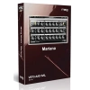 image to Mariana Moog music software box, show a image to plugin in brown background.