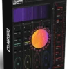 image to laidback limiter plugin software box with diverse modules and sliders in black,purple,yellow and orange colors.