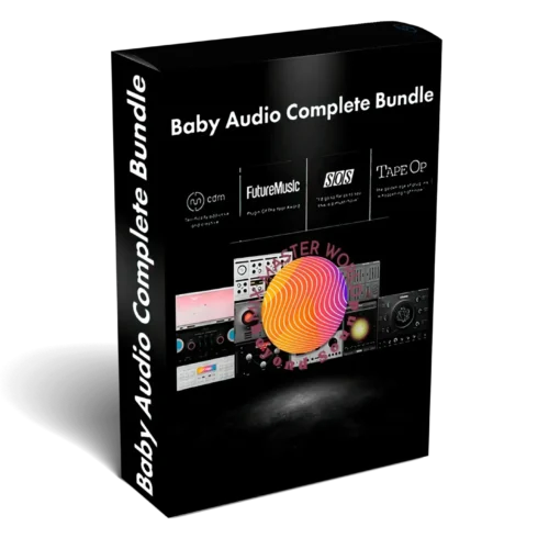 image to Baby Audio Complete Bundle plugins software box in black background.