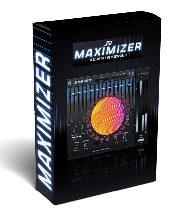 image to jst maximizer plugin software box in black background.