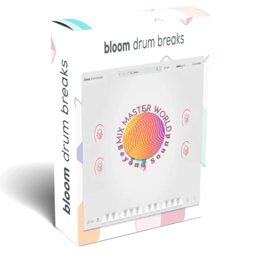 image to bloom drum breaks to excite audio in white background.