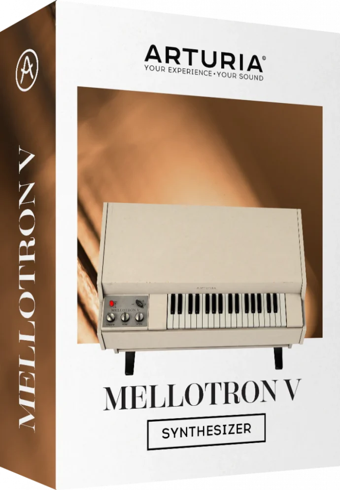 Box of Arturia Mellotron V plugin.