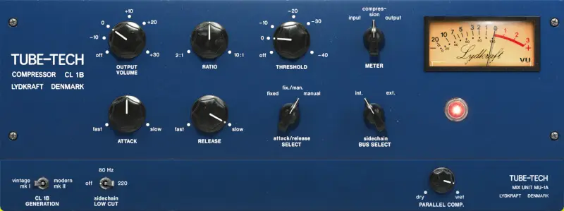 image of tube-tech cl 1b softube audio plugin.